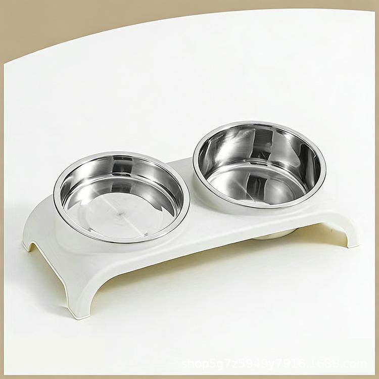 Umweltfreundliche Edelstahl-Doppelnapf für Katzen & Hunde - Kippsicheres Design mit Nackenschutz für Futter & Wasser