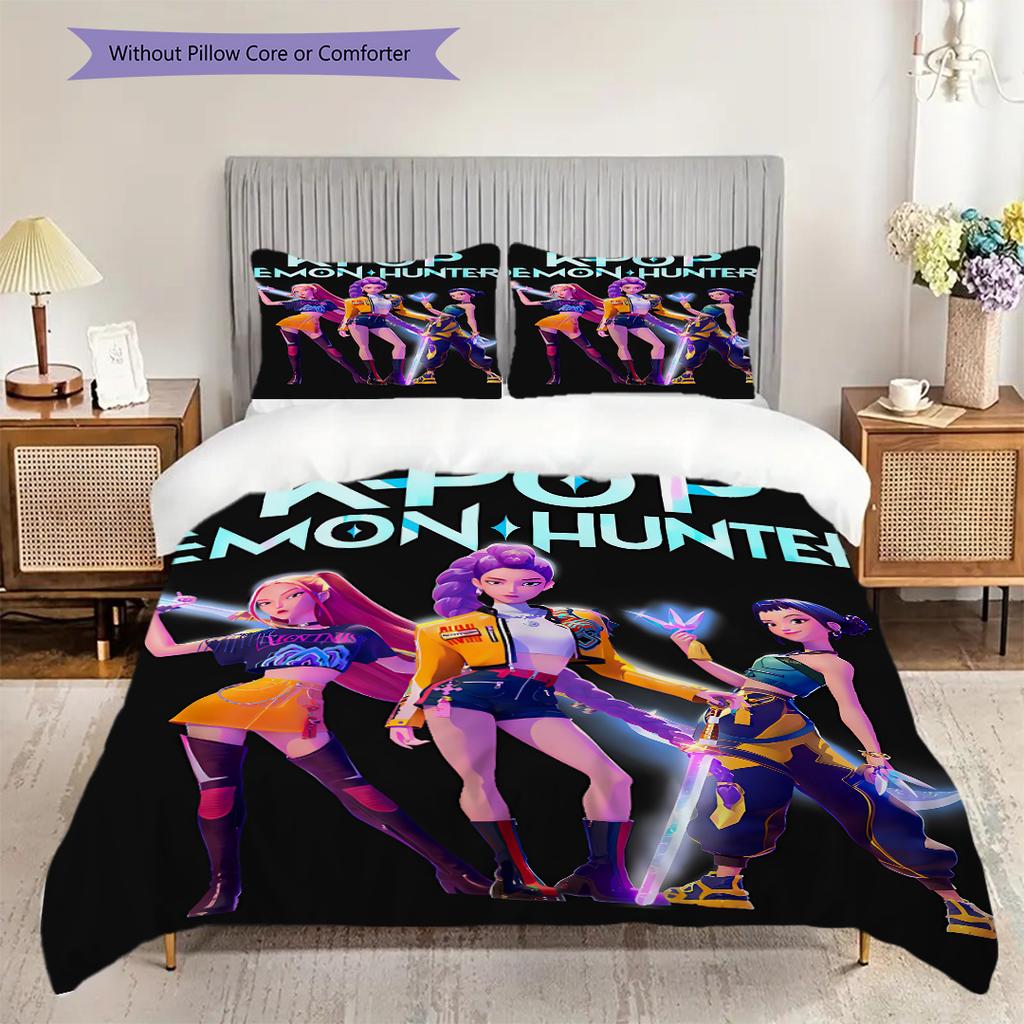 K-Pop Themed Poster Bedding, Duvet Cover, Pillowcase, Home Decoration, Birthday Gift (1 * Duvet Cover+2 * Pillowcase, Coreless)