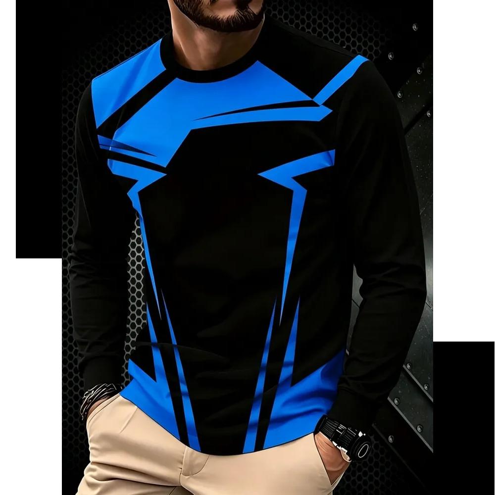 Comfortable Versatile Men's Top Casual Crew Neck Long Sleeves Loose Breathable Pullovers Long Sleeves Men’s
