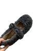 Fairy Wind Gentle Flat-bottomed Lamb Wool Shoes 2025 Autumn and Winter New Round Head Versatile Velvet Bow Doudou Shoes