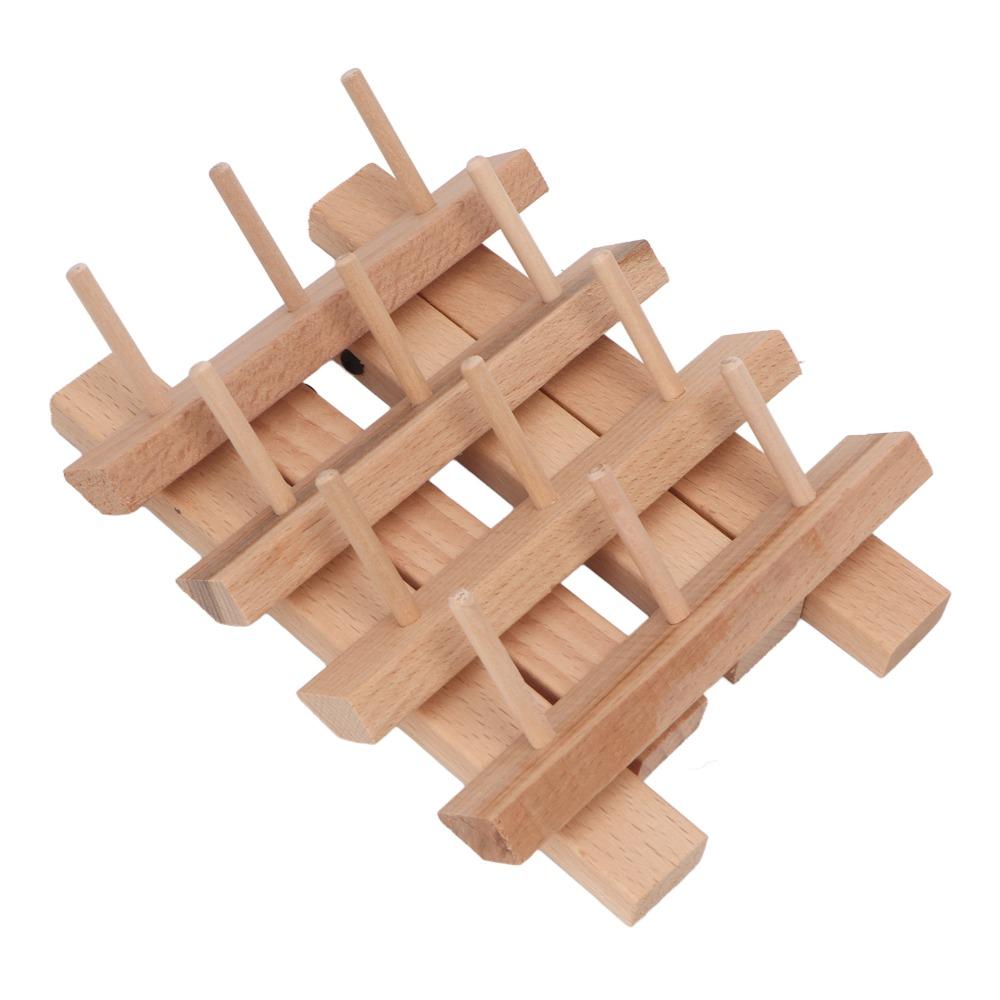 Foldable Design Wooden Thread Rack 12 Spool Capacity Foldable Thread Rack For Household