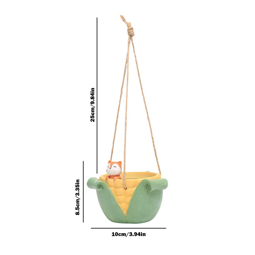

Подвесное кашпо Кукуруза Животное Подвесная корзина для растений Кашпо для цветов для дома с дренажными отверстиями Кукуруза Манго Резиновые горшки для кактусов зерна