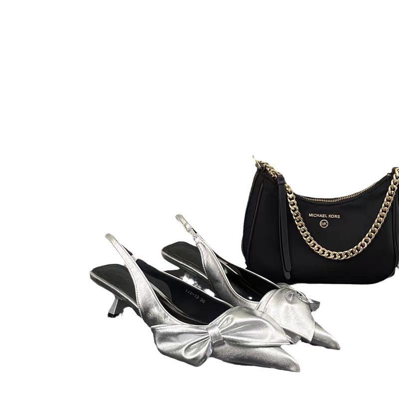 New High Heels Spring Fashion Elegant Women Shoes Butterfly Knot Simple Classic Sandal Versatile Thin Heels Autumn Pumps Zapatos