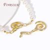 18K Gold Plated Spiral Shape OT Clasps For DIY Bracelet Necklace Components,Brass End Beads Toggle Clasps Supplies For Jewelry