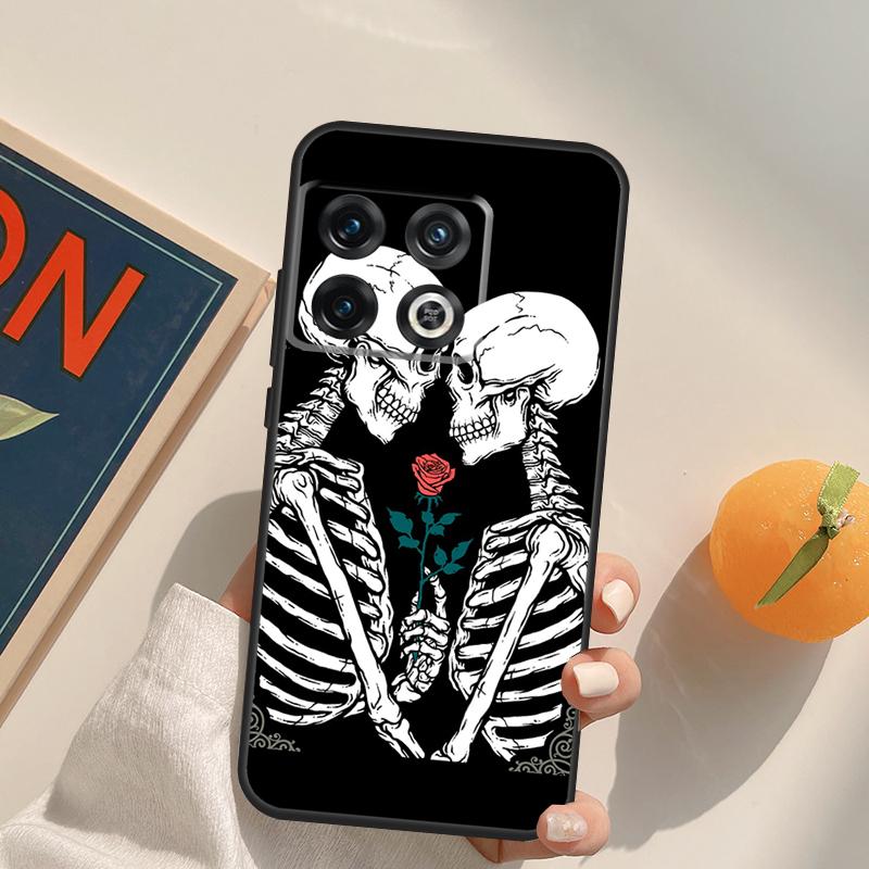 Skeleton Skull Kiss Case For OnePlus 13T 10T 10R 12R 13R 15 13 12 11 10 9 Pro Nord CE 5 2 3 4 Lite N20 N30 Cover