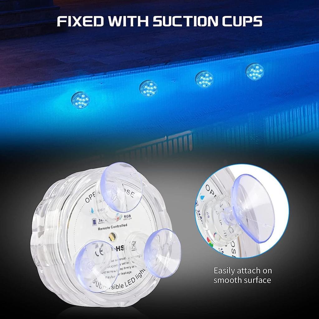 BigFox LED Diving Underwater 10 16 Colors Remote Control Battery No Wiring Suction Cup Waterproof Bath Fish Fish Underwater Landscape Stylish 2 Remote