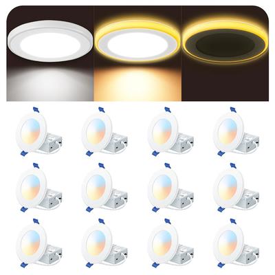 9W 12W LED Downlight Plafoniera 3 Modalità Luce da Incasso con Luci Notturne Pannello LED Rotondo Luce 110V 220V Faretto LED