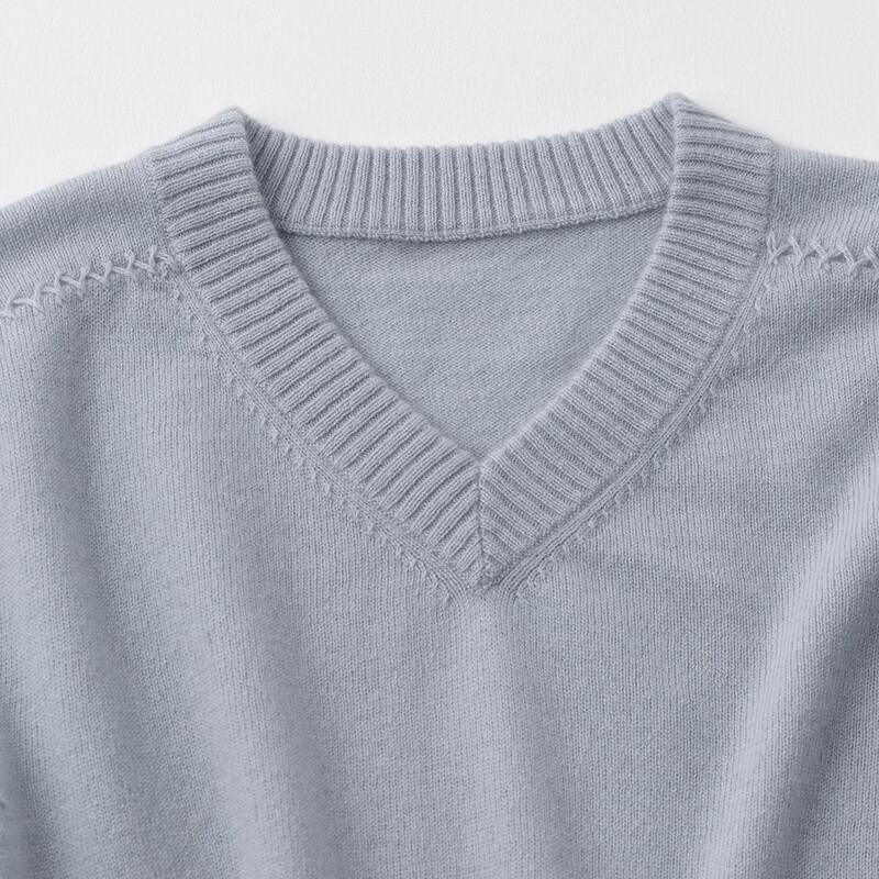 Sinuofude Men's V-Neck Wool & Cashmere Sweater