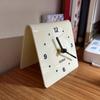1pc Modern Silent Desktop Clock,Irregular Shape, Plastic Material, Flat Crown, Battery Operated AA, ,Classroom Battery Not Included