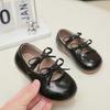 Girls' leather shoes 2025 spring and autumn new bow princess shoes little girl dance performance single shoes soft-soled Doudou shoes