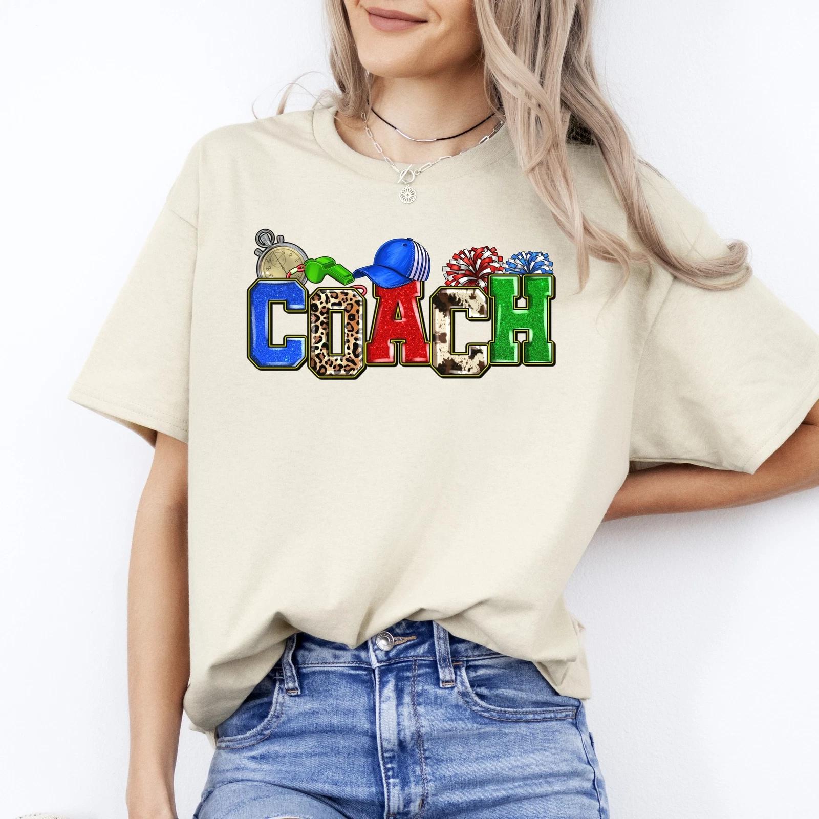 Coach T-Shirt School coach cheer coach basketball coach Unisex tee White Sand Sp L