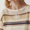 ONLY Women's 2025 Autumn Colorblock Striped Hollow Out Knit Sweater