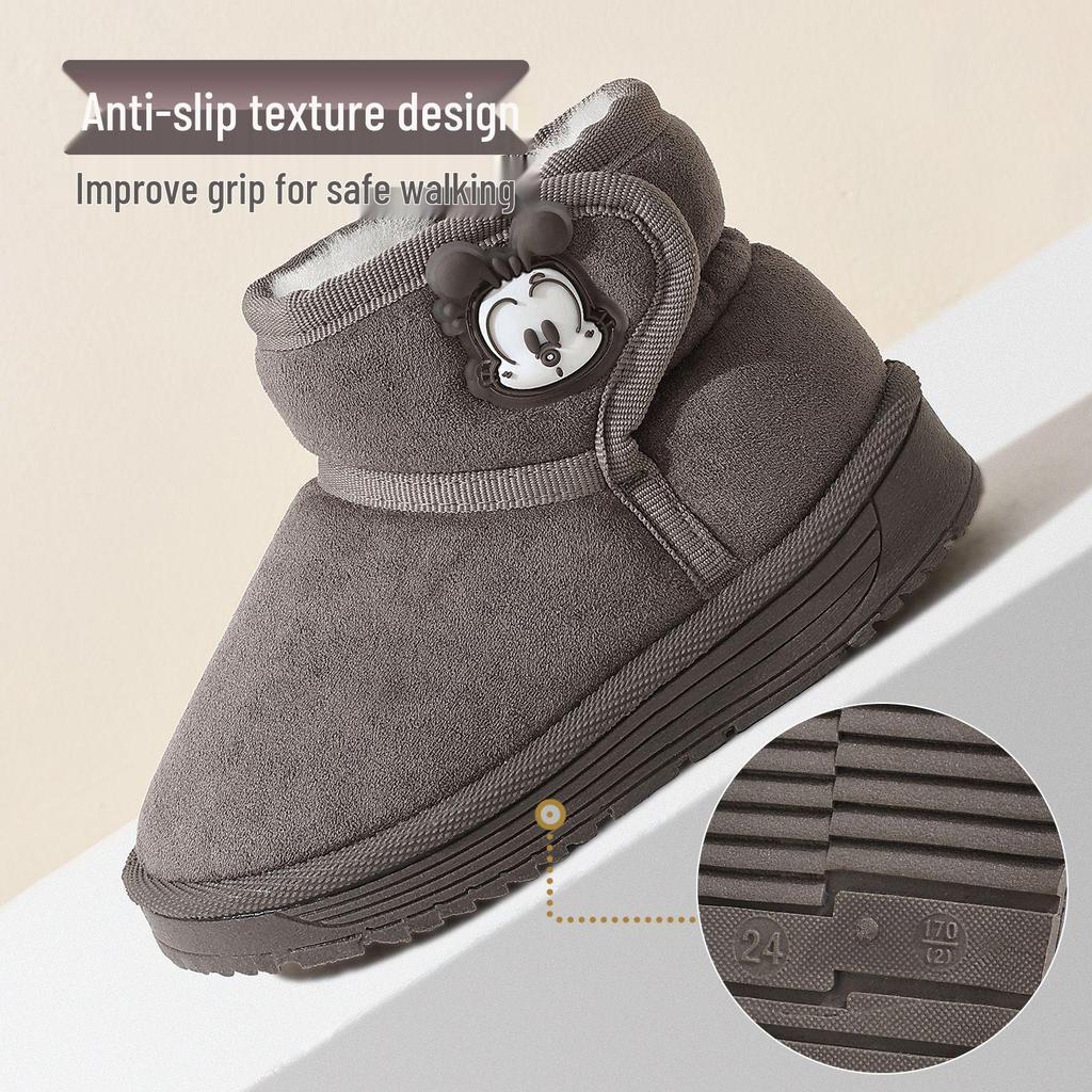 Babu Dou 2025 Winter Children's Snow Boots - Warm Velvet-Lined for Boys & Girls