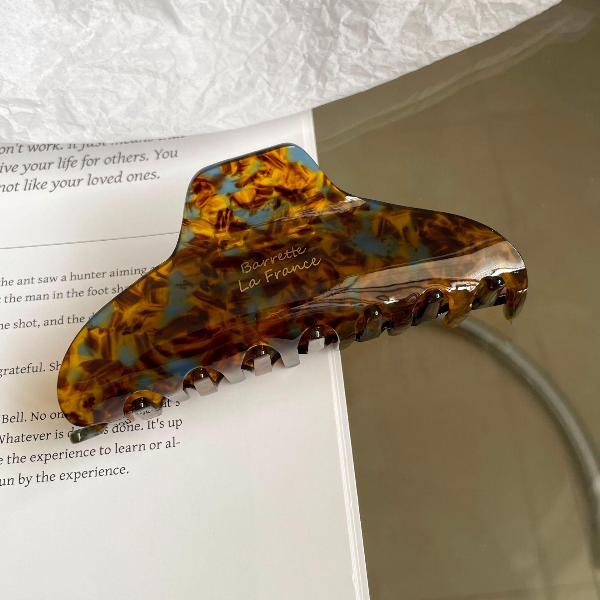 

Элегантная осенняя ретро корейская ацетатная заколка для волос для женщин - высококачественная заколка-акула для пучка янтарь