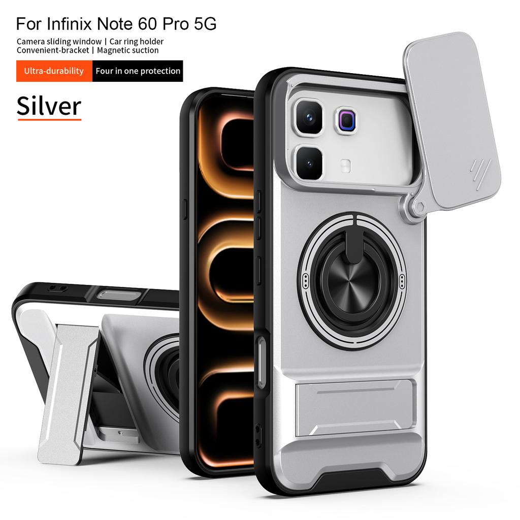 For Infinix Note 60 Case Infinix Note 60 Pro Cover Magsafe Magnetic Fold Holder Military Armor Camera Protection Cover