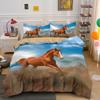 Horse Dog King Queen Bedding Set 3D Printed Animals Adult Kids Gift Duvet Cover Wildlife Quilt Cover Polyester Comforter Cover