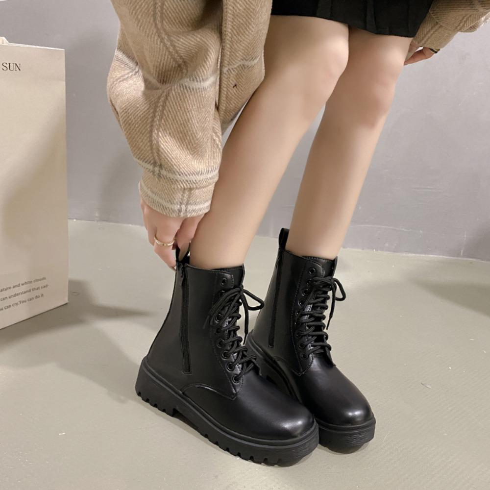 Women Boot 2024 Autumn Winter New Fashion Classic Short Boot Same Side Zipper Ankle Boot Work Clothes Shoe Botas Mujer Szie35-42