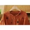 DIMANAF 2026 Plus Size Women Blouse Shirts Tunic Summer Oversize Loose Casual Cotton Linen Lady Tops Embroidery Floral