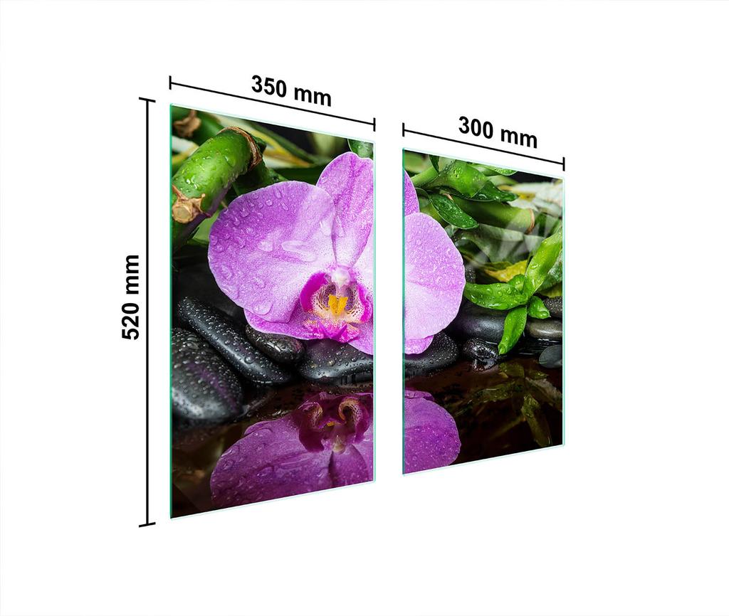 SZKLANA PŁYTA OCHRONNA DO KUCHNI 65x52 ORCHIDEA