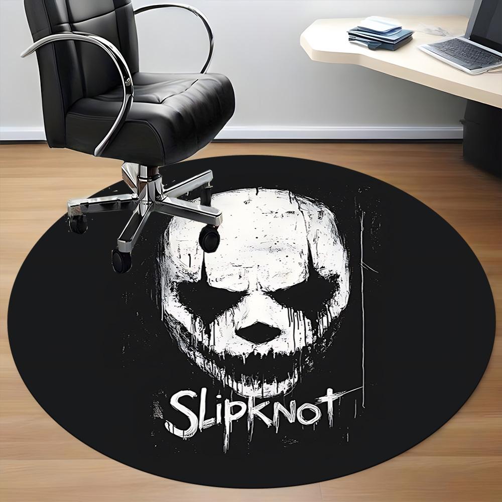 1PC Slipknot Band Logo Office Round Rug Perfect for Office Non-Slip Backing, Decorative Floor Mat yy250916010