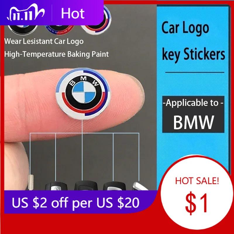 BAGE7 11/14mm Car Remote Key Fob Emblem Badge Radio button Sticker For BMW 50th E46 E90 E49 F30 F80 E36 E46 E93 E92 F34 F31 GT G30 X7