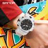 SANDA Sports Military Men's Watches Luxury Dual Display Watch 50M Waterproof Quartz Wristwatch for Male