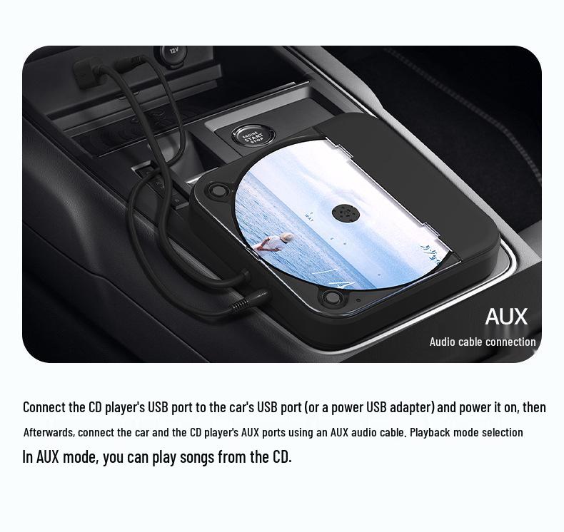 Tragbarer USB-Auto-CD-Player - Extern, Verlustfreie Verbindung, Hi-Fi Multifunktion