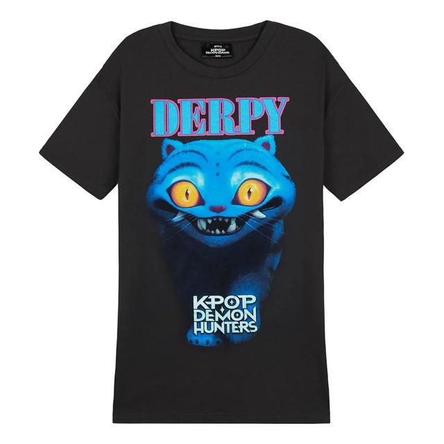 Camiseta Azul Derpy Cat Kpop Demon Hunters XXXL