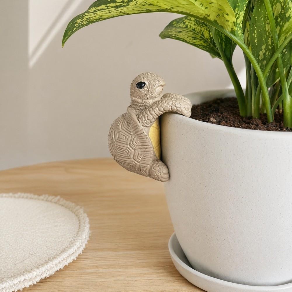 Potted Plant Partner Tortoise Climbing Garden Statue Garden Figurine  Home Living Room