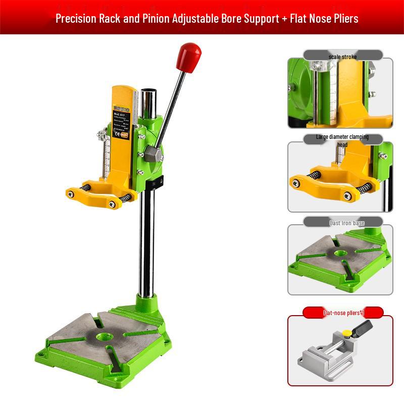 Multi-Function Electric Drill Stand for Bench or Handheld Use