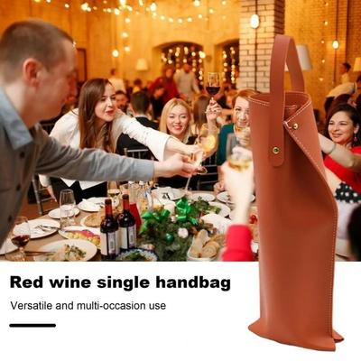 Luxuriöse Wiederverwendbare Weinverpackungstasche Kunstleder mit Griff Weinflaschentasche Schützendes Design Champagner Tasche Picknick Party