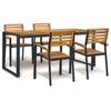 Vidaxl 5-Cz. Garden Furniture Set, Solid Acacia Wood and Metal
