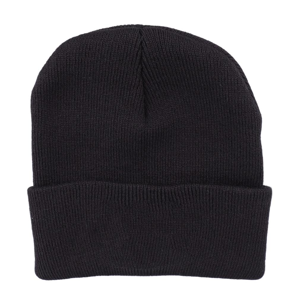 Black Warm Hat High Elasticity Acrylic Fiber Thermal Hat for Autumn Winter Black Imp Decoration