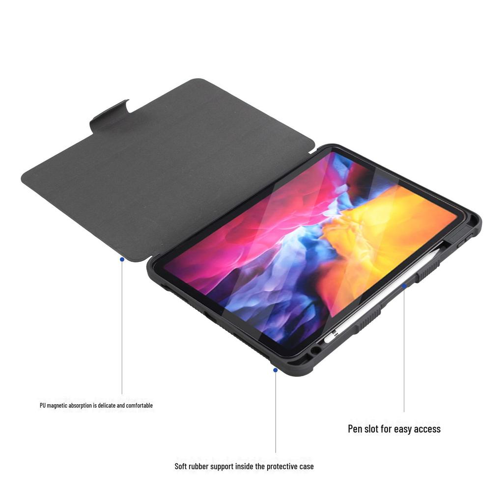 iPad Air 10.9 Tablet Cover with Pen Slot - Protective Leather Case