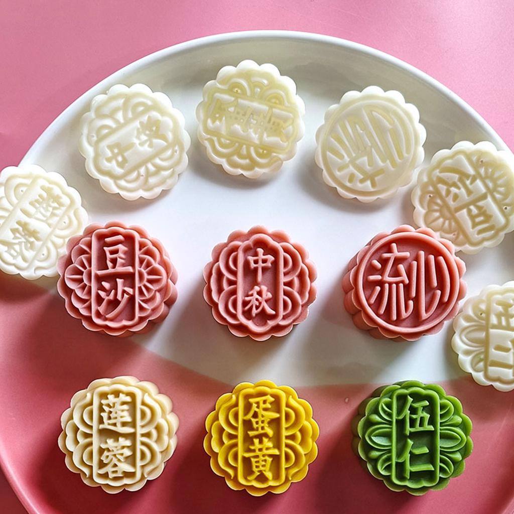 Different Flavors Moon Cake Mold MidAutumn Festival Mooncake Makers Cookie Stamps Hand Pressure Mooncake Baking Tool