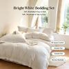 100% Cotton 4‑Pieces Bedding Set Solid Color Hotel Style Bed Sheet Duvet Cover Pillowcases for Guesthouse Hostel Hotel