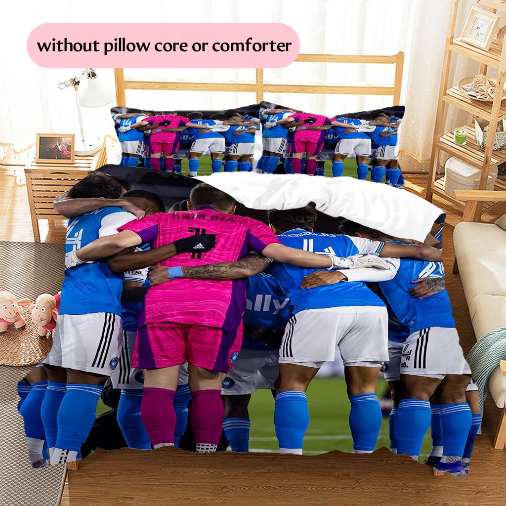 Charlotte FC Pattern Bedding Home Decoration Birthday Gift (1 * duvet cover + 2 * pillowcase, without core)