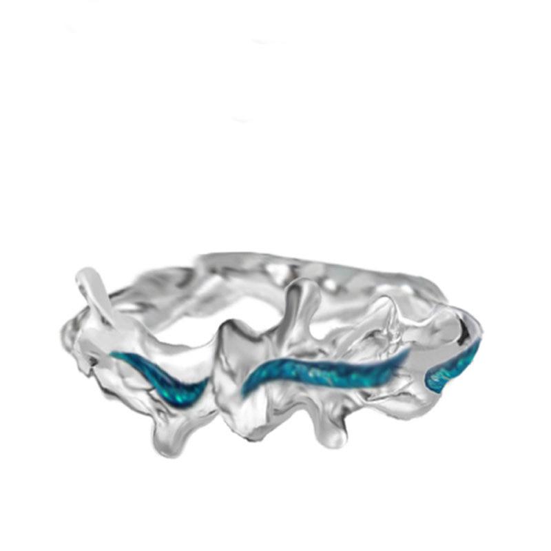 Elegant Dark Aesthetic Adjustable Copper Finger Ring For Women In Trendy Geometric Shape