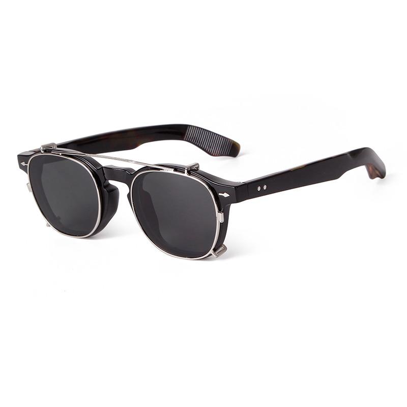 Vintage Nýt Steampunk Klipové Sluneční Brýle Dámské Pánské Klasické Čtvercové Odnímatelné Sklopné Polarizační Čočky Sluneční Brýle UV400