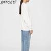 BITCED Women's Early Autumn Patchwork Embroidered Letter Sweatshirt