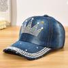 1pc Diamond-Encrusted Baseball Cap,Y2K Style Star Pattern,Casual Design,Adjustable Back Buckle,Daily Personalized Fashion Items
