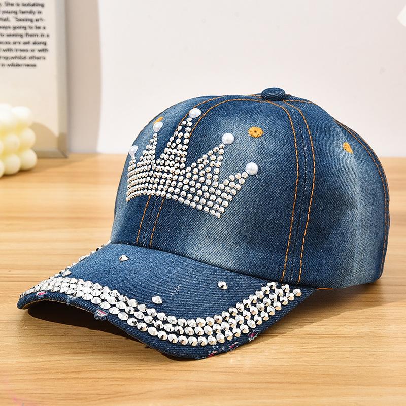 1pc Diamond-Encrusted Baseball Cap,Y2K Style Star Pattern,Casual Design,Adjustable Back Buckle,Daily Personalized Fashion Items