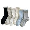 Female Spring and Autumn Solid Color Bow Ballet Style Boneless Pile Pile Cotton Socks