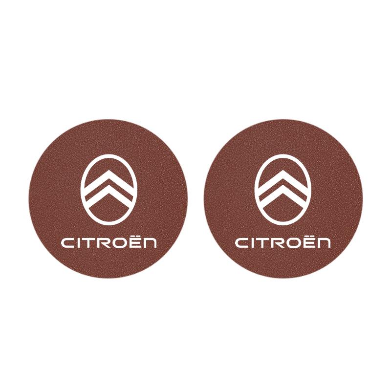 2PCS Citroen Emblem Badge Car Anti Slip Mat Coaster Water Cup Slot For Citroen C8 DS3 C6 C3 Vts C4 Saxo C4L C5 C2 C1 Xsara C3-XR
