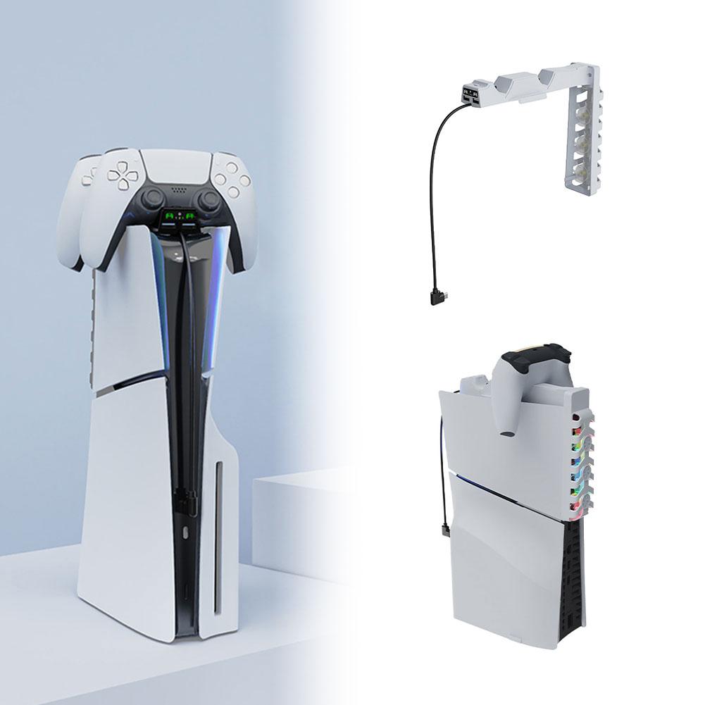 Quiet Cooler Fan for PS5 Slim Console with Adjustable Speed Efficient Cooling System with USB 3.0 Port for Playstation 5 Slim