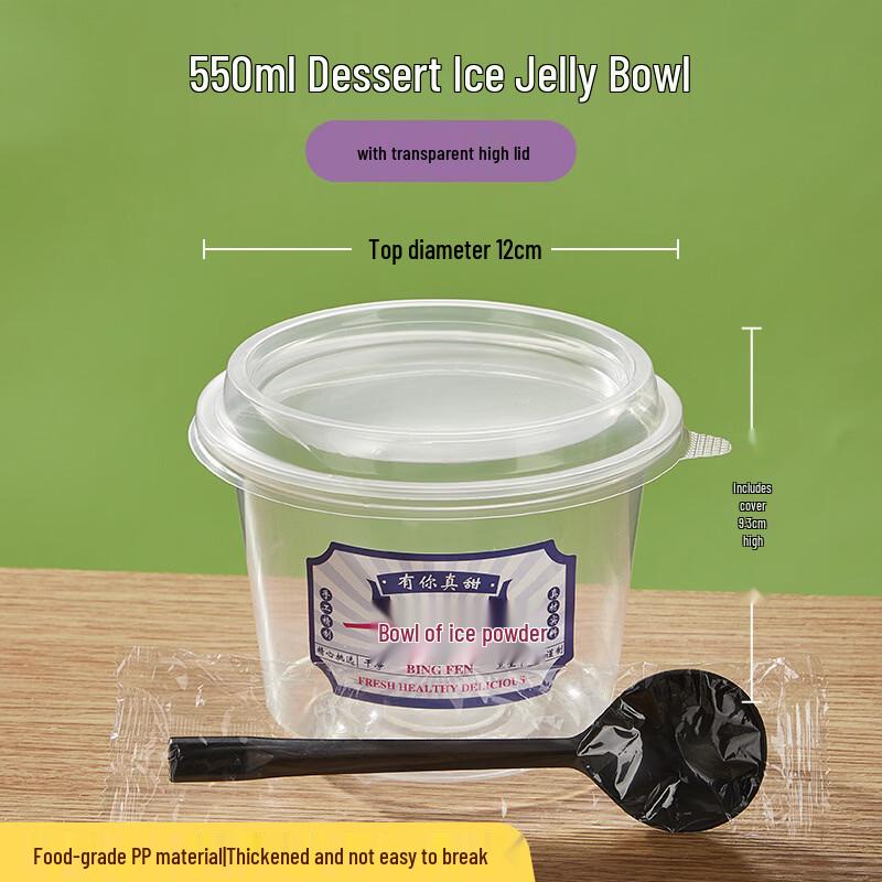 Disposable Plastic Takeout Bowls with Lids and Spoons