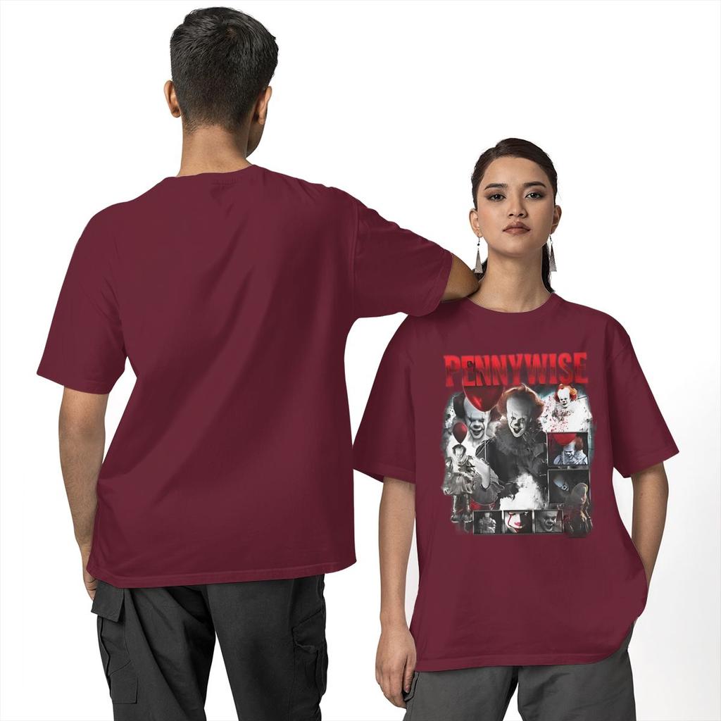 Pennywise Horror T Shirt for Men Women 100% Cotton Vintage T-Shirts Round Neck Tee Shirt Short Sleeve Clothes Plus Size