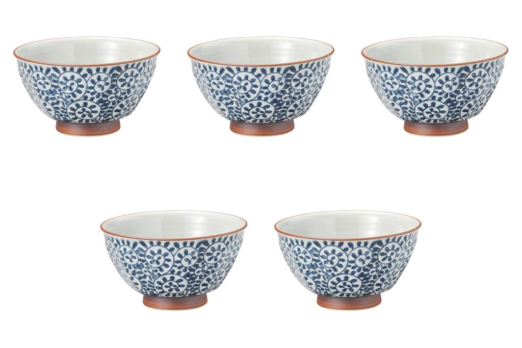 Set of 5 Octopus Arabesque Beveled Bowls x Arita Setomonohonpo (Medium) [16 9cm] Multi-Purpose Bowls, Ware,