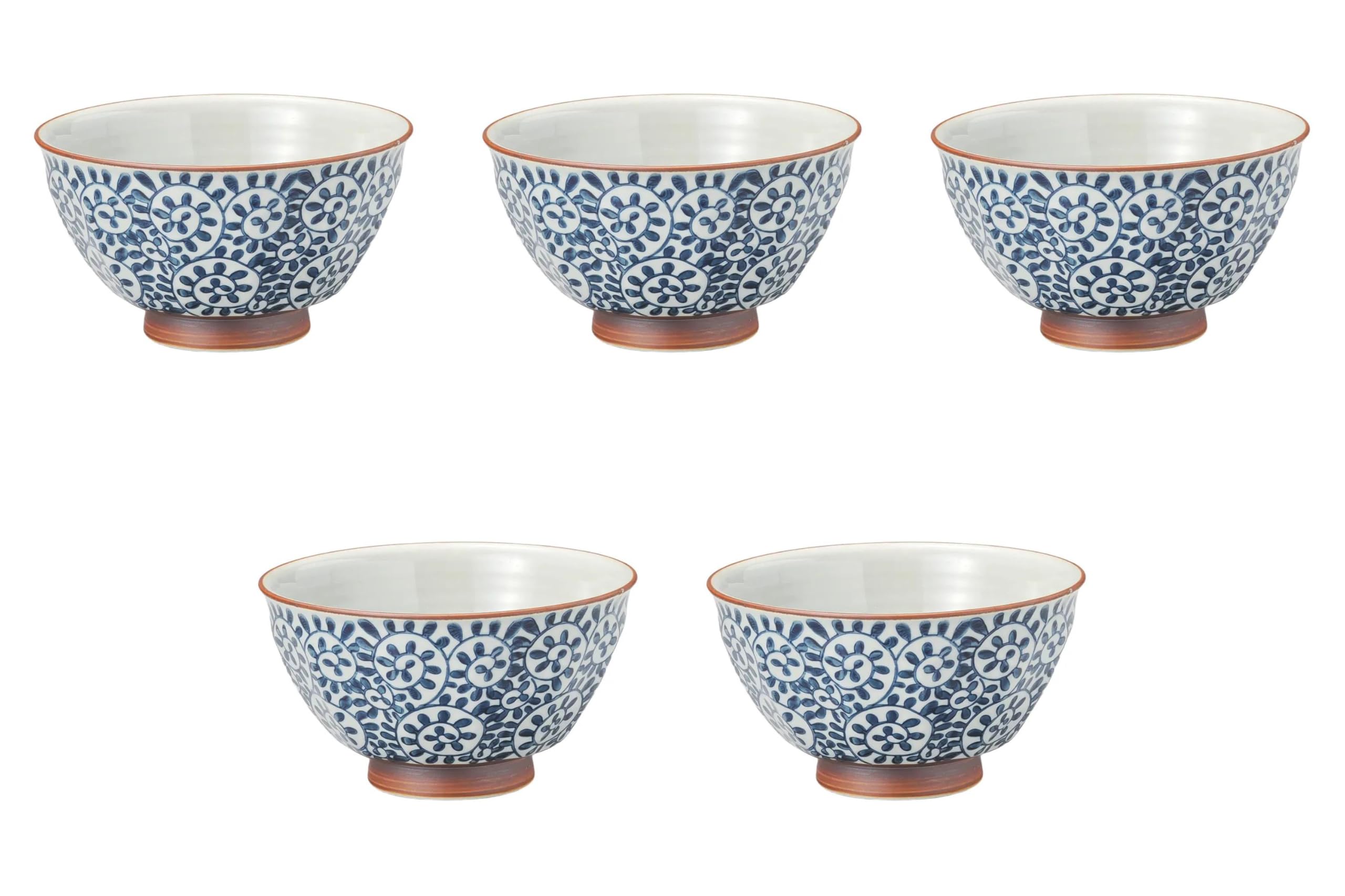 

Set of 5 Octopus Arabesque Beveled Bowls x Arita Setomonohonpo (Medium) [16 9cm] Multi-Purpose Bowls, Ware,
