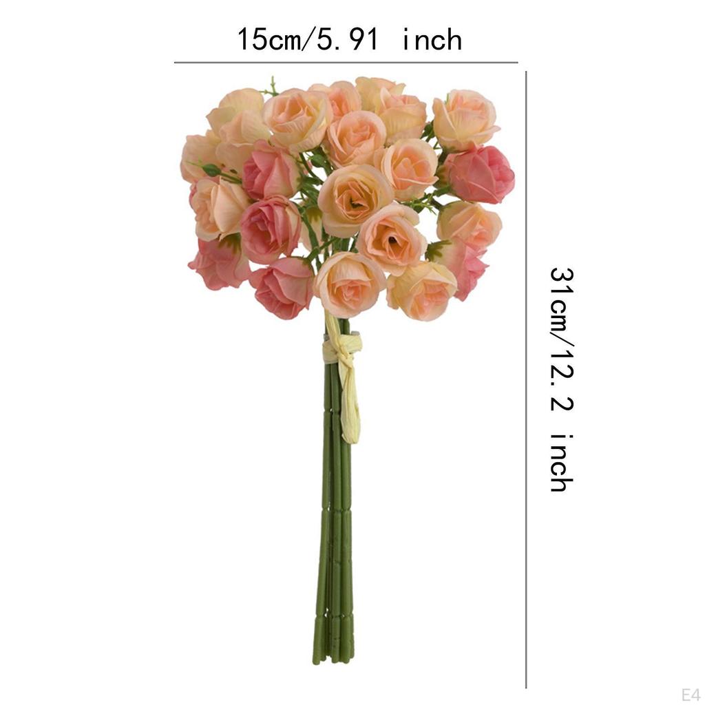 Rtificial Roses Bouquet 27 Heads 31cm Long Stem Rose Beautiful Elegant for Farmhouse Bathroom Home
